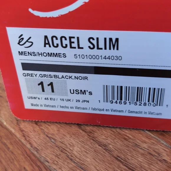 eS x Sants Accel Slim Men's Gray Shoes Size 11 - Picture 2 of 10